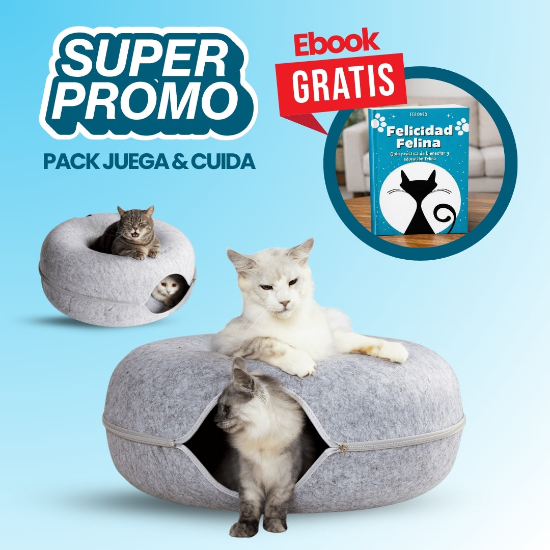 CatHaven™ – Cueva Donut 3 en 1 para Gatos
